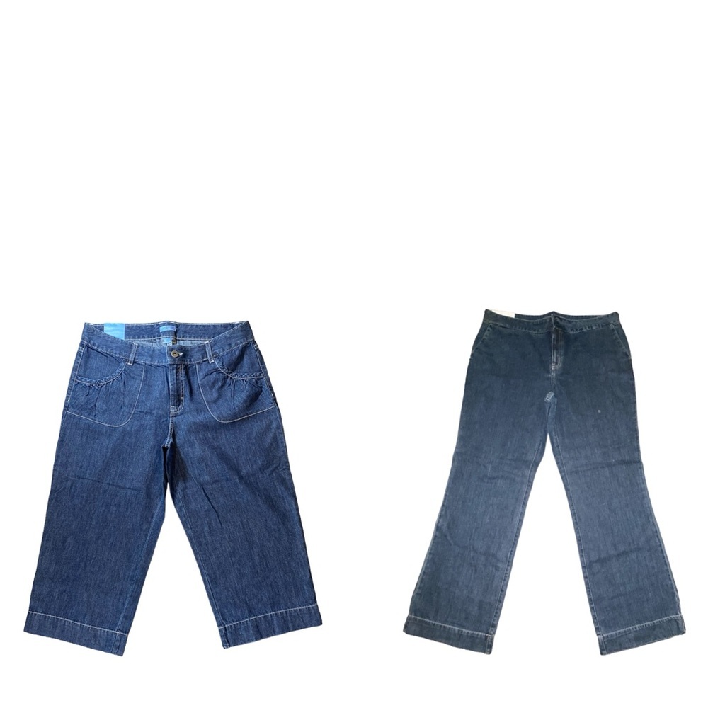 Lot Of 2 Izod Jeans Trouser Boot Cut Jeans & Crop Jeans Women’s Size 12P NWT